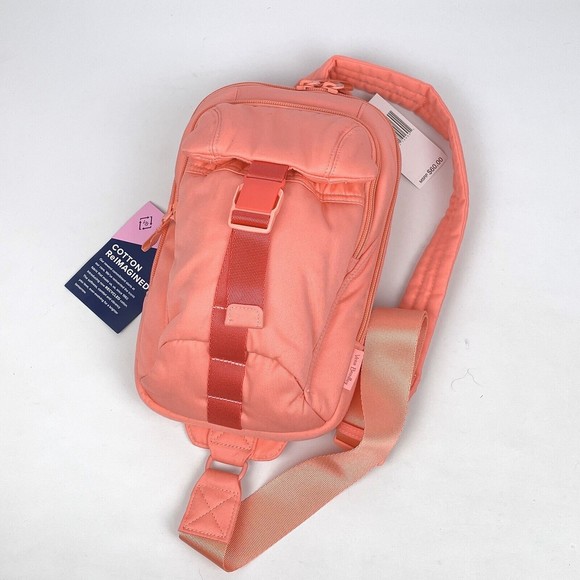 NWT Vera Bradley Utility Sling Backpack Desert Flower Pink Recycled Cotton - Picture 1 of 16